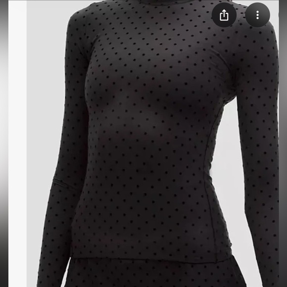 NWT Lululemon Wundermost FLOCKED Ultra-Soft Nulu Crewneck Long-Sleeve Polka Dot - Picture 2 of 5